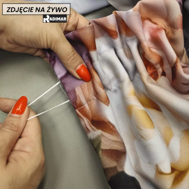 Zasłony gotowe na taśmie kwiatowy wodospad